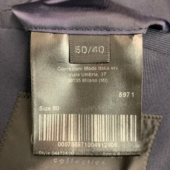 CALVIN KLEIN COLLECTION Size 40 Navy Cotton Blend Coat - Picture 6 of 9